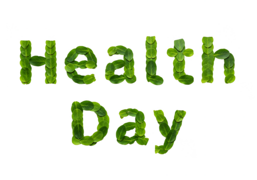Isolated Word Health Day Concept from Fresh Green Aloe Vera Plants