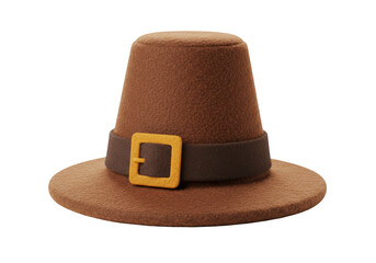 Isolated Thanksgiving Pilgrim Hat with Shiny Brown Sparkles Object