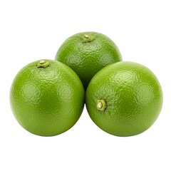 Isolated Transparent Background of Three Green Limes Citrus Fruits
