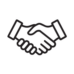 Simple Handshake Icon - Business Agreement Line Art