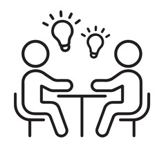 Creative Brainstorming Icon - Collaboration and Idea Sharing