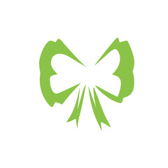 green ribbon bow vector