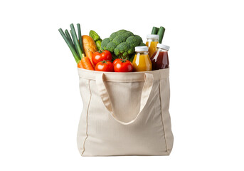 Isolated Transparent Grocery Bag Full With Healthy Vegetables and Fruits