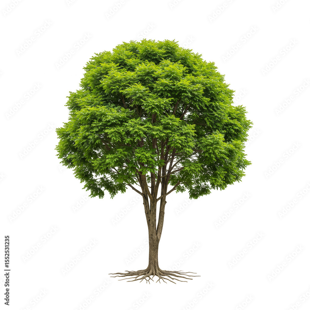 Poster isolated tree image green foliage on transparent background