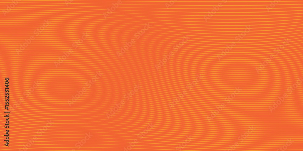 Poster orange wave lines dynamicl parallel abstract geometric pattern.