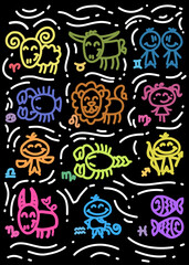 vector set of zodiac elements