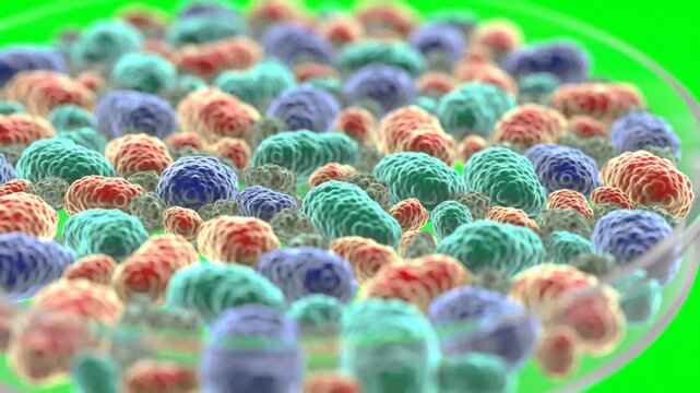 colorful germ illustration on green background