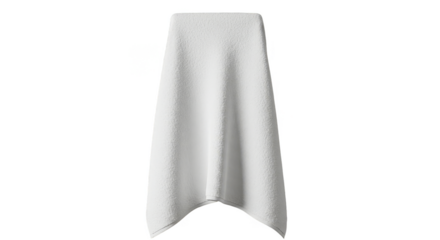 Isolated White Cotton Fluffy Towel for Bathroom and Hygiene Soft Textile