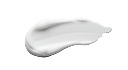 Isolated White Cream Smear Stroke Isolated on Transparent Background