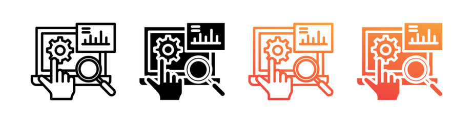 Technical Analysis Multi Style Icon Set Vector 