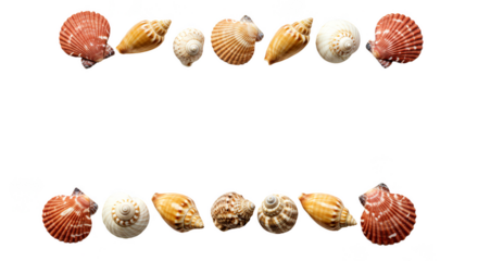 Isolated Seashell Transparent Background Border Marine Sea Life Summer