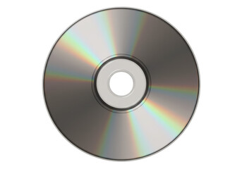 Isolated Silver Optical CD Disc Illustration on Transparent Background