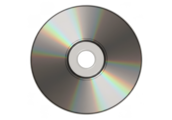 Isolated Silver Optical CD Disc Illustration on Transparent Background