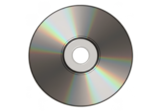 Isolated Silver Optical CD Disc Illustration on Transparent Background