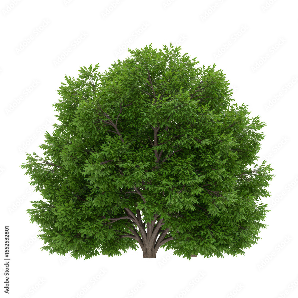 Fototapete realistic 3d render of a lush green tree with transparent background