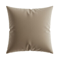 Isolated Square Beige Cushion Home Textile Design on Transparent BG