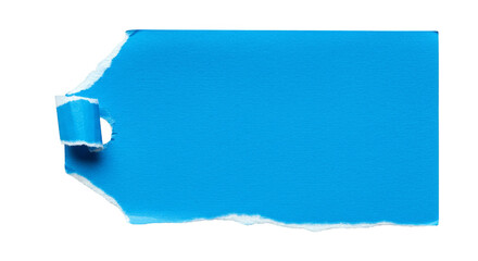 Isolated Torn Blue Paper Label On Transparent Background Texture Tag
