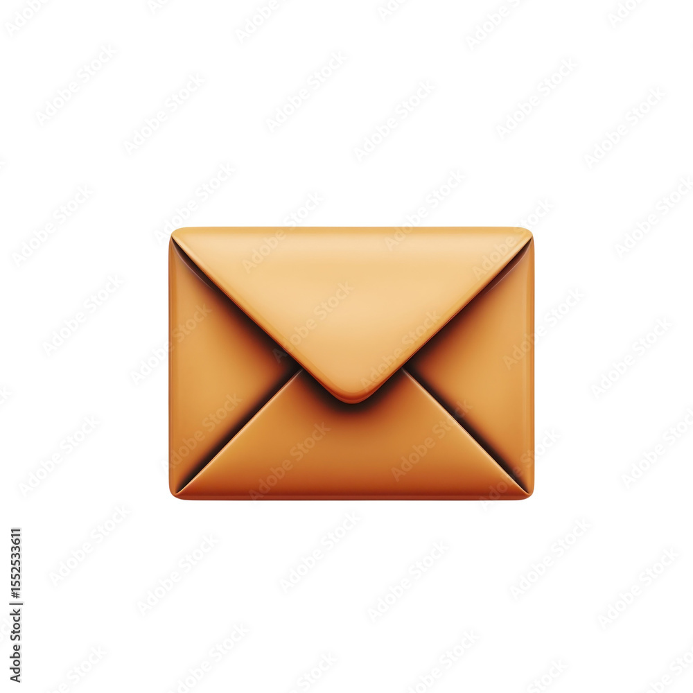 Poster golden invitation new mail alert message notification email communication on transparent background