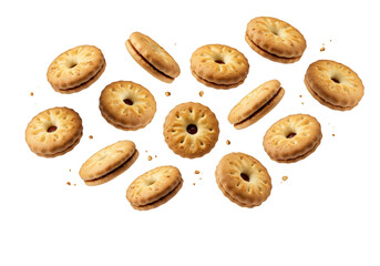 Isolated Transparent Background Cookies Sweet Pastry Treats Golden Biscuits