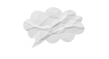 Paper Crumpled Speech Bubble Communication Message On Transparent Background