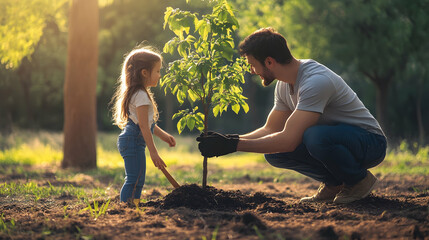 young couple in the garden