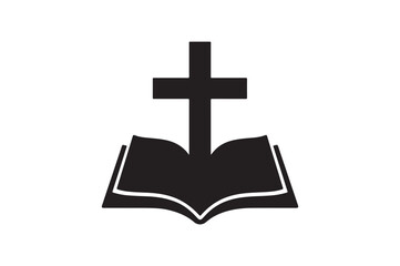 protestant symbol silhouette vector art illustration on white background