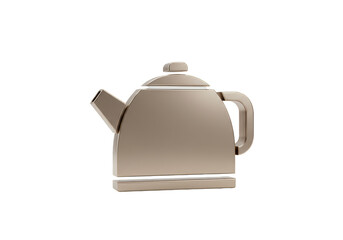 Shiny Metallic Teapot Kitchenware with Tableware 3d Illustration