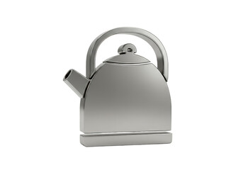 Obraz premium Realistic 3d Isolated Silver Metal Teapot Kitchenware Appliance