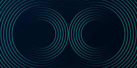 Blue abstract background with glowing circles. Swirl circular lines pattern. Geometric spiral. Twirl element. Modern graphic design. Futuristic technology concept. © Mansur