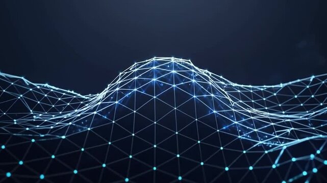 Digital Network Mountain: a high-tech digital representation of a network mountain is revealed, exuding a modern and technological atmosphere