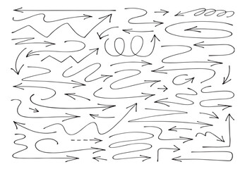 doodle arrows design elements digital art hand drawn vector illustration icon design background.