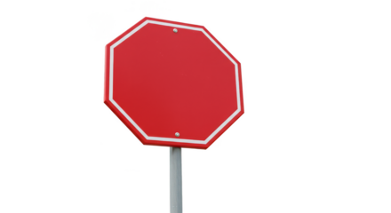 Red Stop Sign Isolated on Transparent Background Illustration
