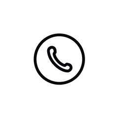 Obraz premium Black and White Phone Call Icon Isolated on White Background Illustration
