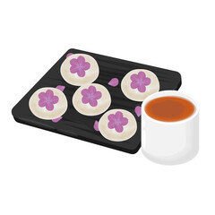 Vector Illustration Logo Clipart Azalea Pancakes or Hwajeon