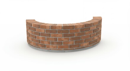 Curved brick wall section