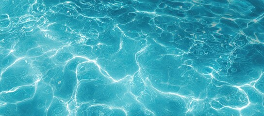 Obraz premium An overhead shot of rippling turquoise water, sunlight reflecting on the surface creating a textured pattern of light and shadow