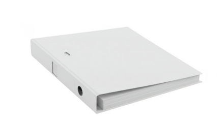 Isolated White Ring Binder for Office Paper Documents Transparent PNG