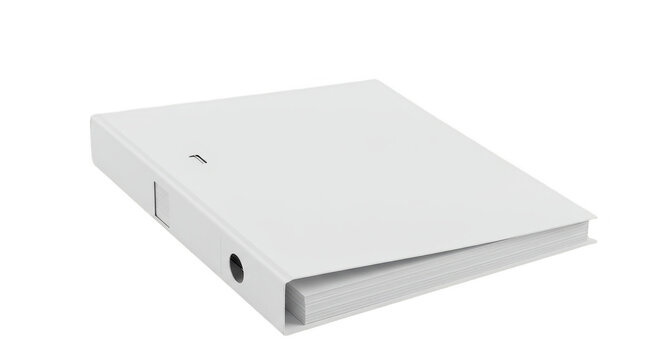 Isolated White Ring Binder for Office Paper Documents Transparent PNG