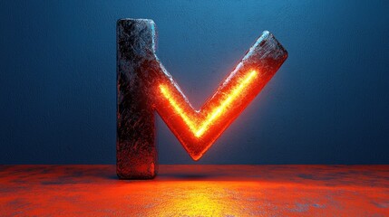 Glowing Metal Checkmark: Industrial Design Concept