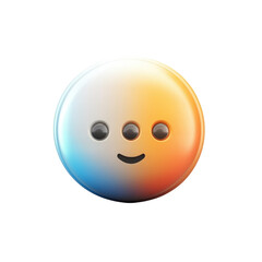 Cartoon Three Dots Smile Round Glossy Sphere Gradient Colorful Design on transparent background