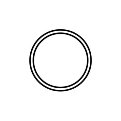 Double Black Circle Outline on White Background Simple Geometric Shape Illustration