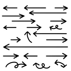 くるくるまっすぐシンプルな手書きの矢印セット