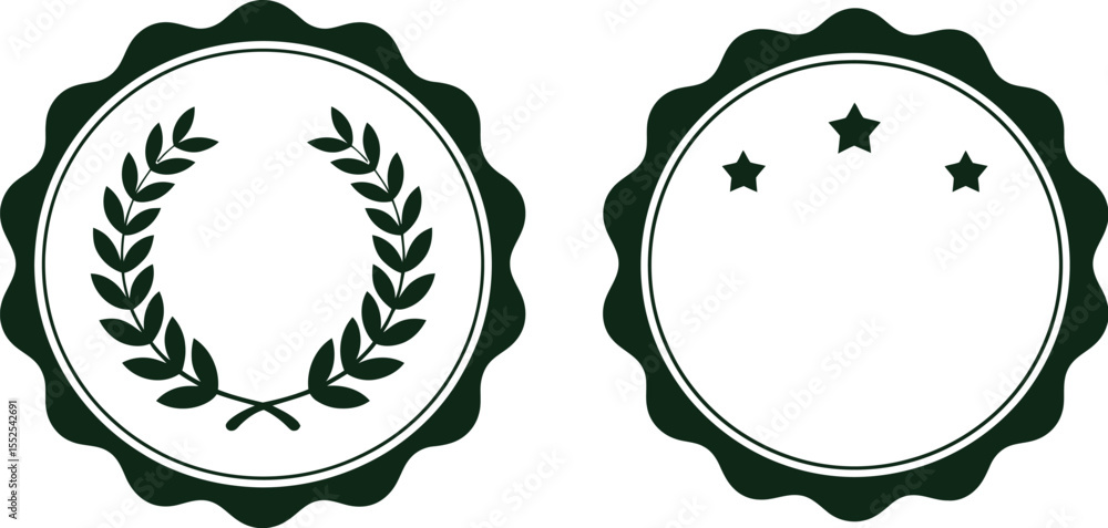 Poster Vector laurel wreath and star badge design for logo element and graphic design resource asset pack editable stock vector illustration