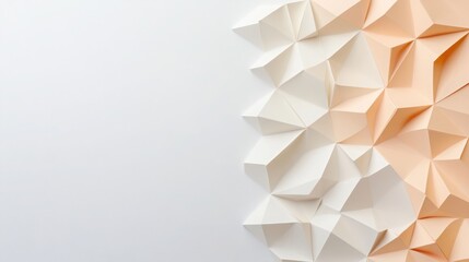 Abstract Paper Fold Pattern in Subtle Shades of White and Peach for Design Use
