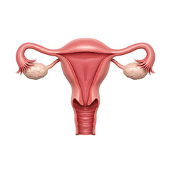 Realistic Illustration of Female Uterus and Reproductive System Anatomy