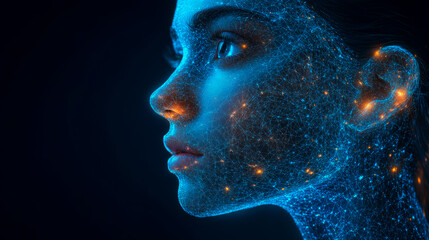 Obraz premium Deep learning system analyzing real-time customer data