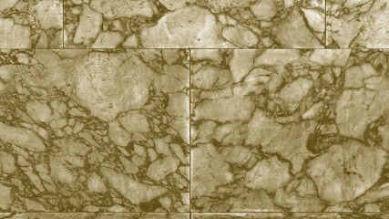 Fototapeta premium Textured sepia toned marble stone surface with veining and grout lines