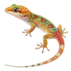 Naklejka premium Ornate Day Gecko Phelsuma Ornata Full Body on Transparent Background