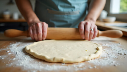 woman kneading dough