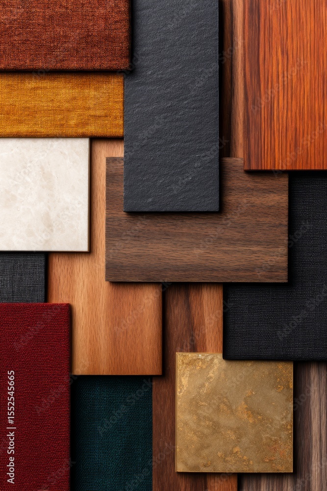 Poster a vibrant collection of textured materials showcasing various colors and patterns, perfect for desig